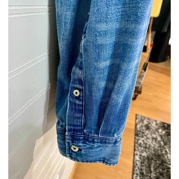 H&M LOGG Medium Wash Faded Button Down Jean Jacket Women's Size Medium - Picture 3 of 7